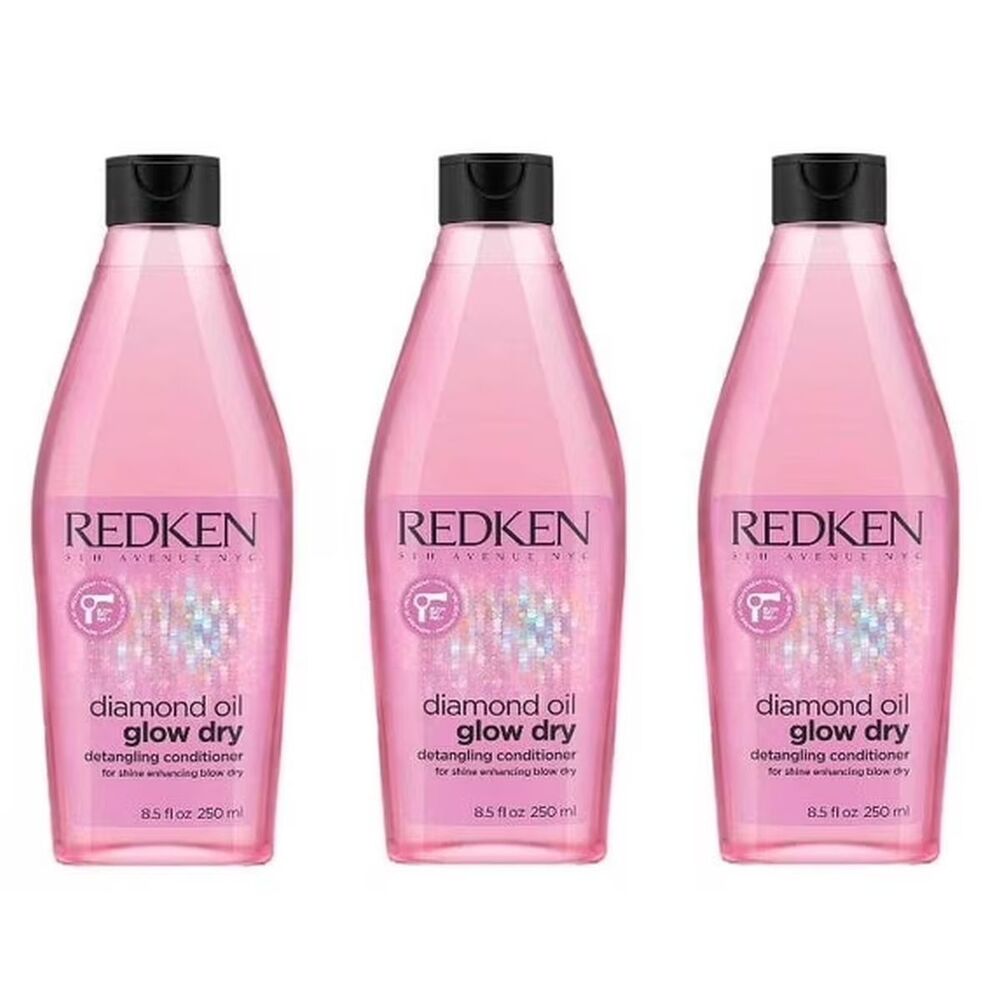 Redken Diamond Oil Glow Dry Detangling Conditioner 8.5 oz (pack of 3)